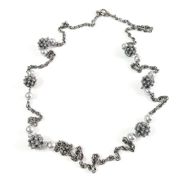 Silver and White Pearl Statement Necklace, NWOT - Picture 3 of 8